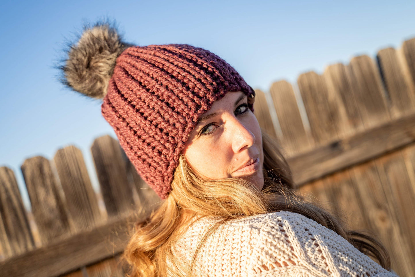 Chunky Knit-Look Beanie